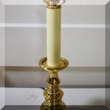 D08. Virginia Metalcrafters brass candlestick lamp. No shade. 16&rdquo;h 